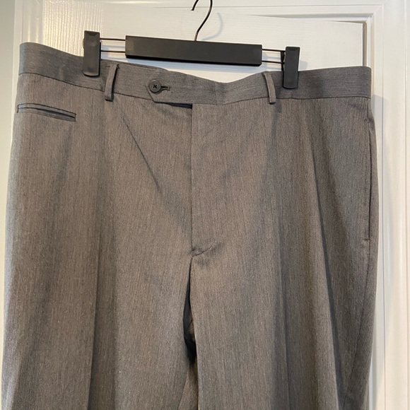 Marc Ecko Well Hung Gray Silver Straight Leg Formal Suit Dress Pants Size 40x31 - Picture 2 of 15